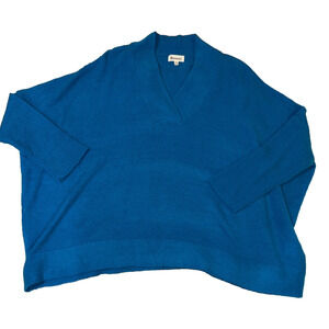 &Merci Women's V-Neck Long Sleeve Pullover Tunic Sweater Top Blue Dolman MEDIUM